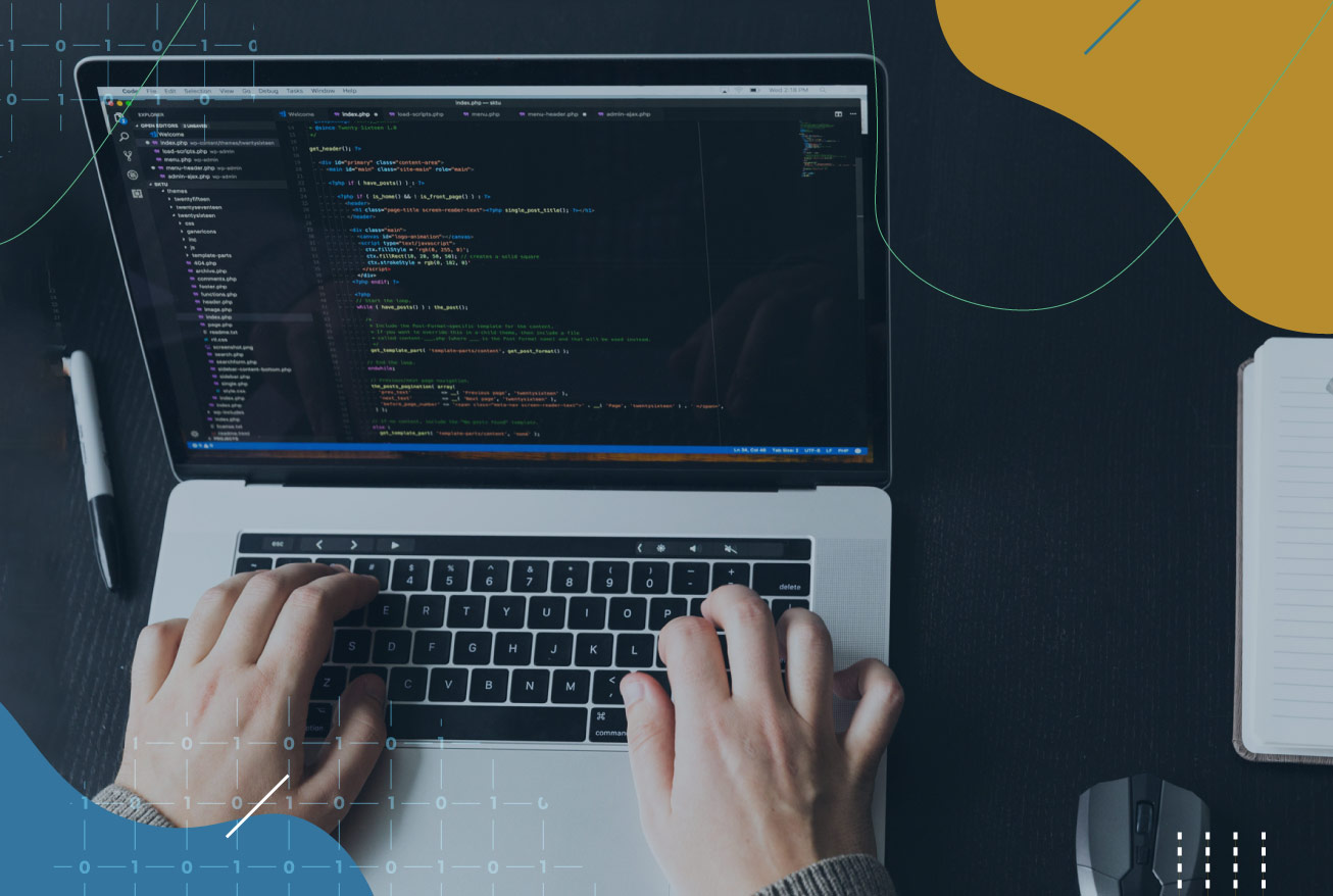 Developer working on code